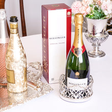 Load image into Gallery viewer, Rare & Large Antique Solid Silver Wine Coaster/Bottle Holder with Silver Base - Robert Garrard c.1840