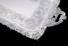 Load image into Gallery viewer, Magnificent Antique Solid Silver Georgian Tray / Salver (70cm) with Chased Border - William Marshall, 1828