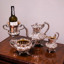 Load image into Gallery viewer, Spectacular Antique Georgian Solid Silver Tea/Coffee Set with Chased Acanthus - Barnard 1833/4