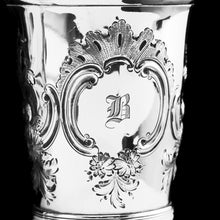 Load image into Gallery viewer, Antique Georgian Solid Silver Pair of Beakers/Cups with Floral Chasing - John Robins 1796