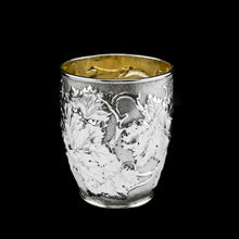Load image into Gallery viewer, Antique Victorian Solid Silver Beaker/Cup with Superb Naturalistic Grapevine Design - Barnard 1871