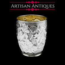 Load image into Gallery viewer, Antique Victorian Solid Silver Beaker/Cup with Superb Naturalistic Grapevine Design - Barnard 1871