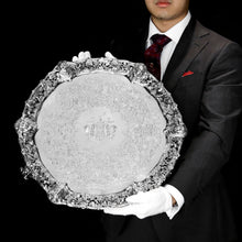 Load image into Gallery viewer, A Large Antique Solid Silver Georgian Salver/Tray (47cm, 3kg+) with Marvellous Cast Decorations - London 1808