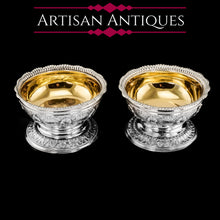 Load image into Gallery viewer, Magnificent Antique Solid Silver Georgian Pedestal Salts - Robert Hennell 1826