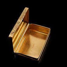 Load image into Gallery viewer, Antique Georgian Solid Silver Gilt Snuff Box, Engine Turned - Thomas Edwards 1829