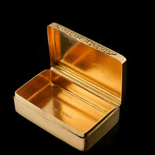 Load image into Gallery viewer, Antique Georgian Solid Silver Gilt Snuff Box, Engine Turned - Thomas Edwards 1829