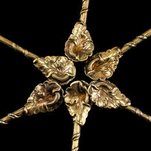 Load image into Gallery viewer, Antique Victorian Solid Silver Gilt Set of 6 Spoons in Naturalistic Leaf Design - Francis Higgins 1875