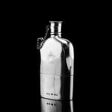 Load image into Gallery viewer, A Rare Victorian Solid Silver Hip Flask with Cup & Chain - Alfred Taylor 1862