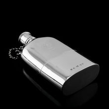 Load image into Gallery viewer, A Rare Victorian Solid Silver Hip Flask with Cup & Chain - Alfred Taylor 1862