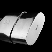 Load image into Gallery viewer, A Rare Victorian Solid Silver Hip Flask with Cup & Chain - Alfred Taylor 1862