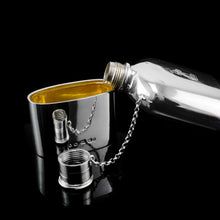 Load image into Gallery viewer, A Rare Victorian Solid Silver Hip Flask with Cup & Chain - Alfred Taylor 1862