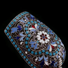 Load image into Gallery viewer, Antique Imperial Russian Solid Silver Enamel Cloisonne Caddy Spoon - Gustav Klingert 1891