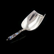 Load image into Gallery viewer, Antique Imperial Russian Solid Silver Enamel Cloisonne Caddy Spoon - Gustav Klingert 1891