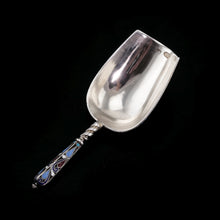 Load image into Gallery viewer, Antique Imperial Russian Solid Silver Enamel Cloisonne Caddy Spoon - Gustav Klingert 1891
