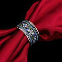 Load image into Gallery viewer, Antique Imperial Russian Solid Silver Cloisonne Enamel Napkin Ring - c1910