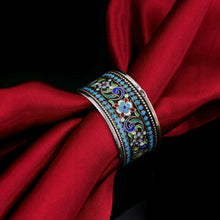 Load image into Gallery viewer, Antique Imperial Russian Solid Silver Cloisonne Enamel Napkin Ring - c1910