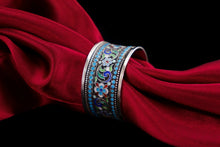 Load image into Gallery viewer, Antique Imperial Russian Solid Silver Cloisonne Enamel Napkin Ring - c1910