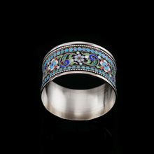 Load image into Gallery viewer, Antique Imperial Russian Solid Silver Cloisonne Enamel Napkin Ring - c1910