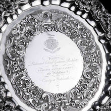 Load image into Gallery viewer, A Magnificent Georgian Sterling Silver Tray/Salver with Military Lieutenant Interest - James Fray 1833 - Artisan Antiques