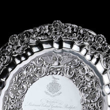 Load image into Gallery viewer, A Magnificent Georgian Sterling Silver Tray/Salver with Military Lieutenant Interest - James Fray 1833 - Artisan Antiques