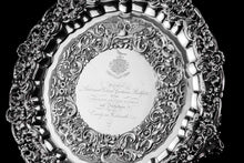 Load image into Gallery viewer, A Magnificent Georgian Sterling Silver Tray/Salver with Military Lieutenant Interest - James Fray 1833 - Artisan Antiques