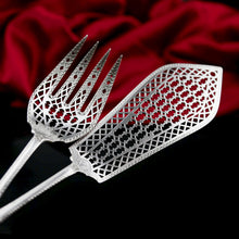 Load image into Gallery viewer, A Rare Victorian Solid Silver Hand-Pierced Fish Server Set - Martin Hall & Co. 1863