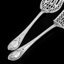 Load image into Gallery viewer, A Rare Victorian Solid Silver Hand-Pierced Fish Server Set - Martin Hall & Co. 1863