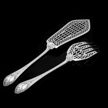 Load image into Gallery viewer, A Rare Victorian Solid Silver Hand-Pierced Fish Server Set - Martin Hall & Co. 1863