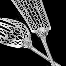 Load image into Gallery viewer, A Rare Victorian Solid Silver Hand-Pierced Fish Server Set - Martin Hall & Co. 1863