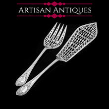 Load image into Gallery viewer, A Rare Victorian Solid Silver Hand-Pierced Fish Server Set - Martin Hall & Co. 1863