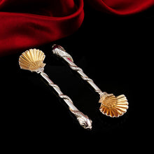 Load image into Gallery viewer, Antique Georgian Solid Silver Salt Spoons Figural Dolphin Handles - Thomas Harper 1806