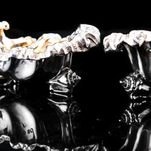 Load image into Gallery viewer, A Magnificent Pair of Georgian Solid Silver Shell Salt Cellars in Rococo Revival Style - Barnards 1836