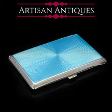 Load image into Gallery viewer, Solid Silver Guilloché Enamel Cigarette Case - F B Reynolds 1926 - Artisan Antiques