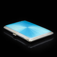 Load image into Gallery viewer, Solid Silver Guilloché Enamel Cigarette Case - F B Reynolds 1926 - Artisan Antiques