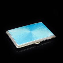 Load image into Gallery viewer, Solid Silver Guilloché Enamel Cigarette Case - F B Reynolds 1926 - Artisan Antiques