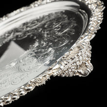 Load image into Gallery viewer, A Large Solid Silver Salver Edwardian - William Mammatt & Son 1902 - Artisan Antiques