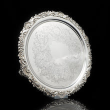 Load image into Gallery viewer, A Large Solid Silver Salver Edwardian - William Mammatt & Son 1902 - Artisan Antiques