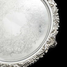 Load image into Gallery viewer, A Large Solid Silver Salver Edwardian - William Mammatt & Son 1902 - Artisan Antiques