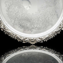Load image into Gallery viewer, A Large Solid Silver Salver Edwardian - William Mammatt & Son 1902 - Artisan Antiques