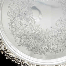 Load image into Gallery viewer, A Large Solid Silver Salver Edwardian - William Mammatt & Son 1902 - Artisan Antiques