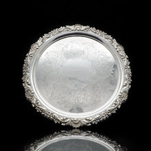 Load image into Gallery viewer, A Large Solid Silver Salver Edwardian - William Mammatt & Son 1902 - Artisan Antiques