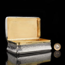 Load image into Gallery viewer, RESERVED - A Huge Solid Silver Table Snuff Box Victorian - Thomas Johnson 1869 - Artisan Antiques