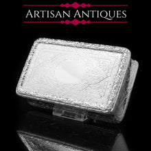 Load image into Gallery viewer, RESERVED - A Huge Solid Silver Table Snuff Box Victorian - Thomas Johnson 1869 - Artisan Antiques