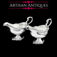 Load image into Gallery viewer, A Pair of Georgian Solid Silver Pedestal Sauce Boats - William Collins 1774 - Artisan Antiques