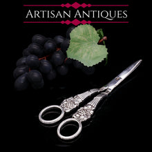 Load image into Gallery viewer, Georgian Solid Silver Grape Scissors - William Eley & William Fearn 1816 - Artisan Antiques