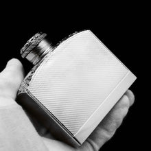 Load image into Gallery viewer, A Georgian Solid Silver Engraved & Engine Turned Hip Flask - Archibald Douglas 1835 - Artisan Antiques