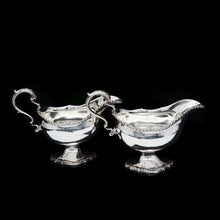 Load image into Gallery viewer, A Pair of Georgian Solid Silver Pedestal Sauce Boats - William Collins 1774 - Artisan Antiques