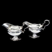 Load image into Gallery viewer, A Pair of Georgian Solid Silver Pedestal Sauce Boats - William Collins 1774 - Artisan Antiques
