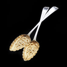 Load image into Gallery viewer, A Pair of Georgian Silver Berry Spoons - Peter & Ann Bateman 1796 - Artisan Antiques