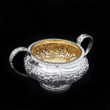 Load image into Gallery viewer, Georgian Solid Silver 3-Piece Chased Tea Set Chinoiserie Interest - Robert Peppin 1824 - Artisan Antiques